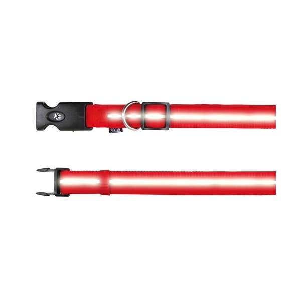 Trixie Flash Halsband - Rot L-XL: 42-66 cm