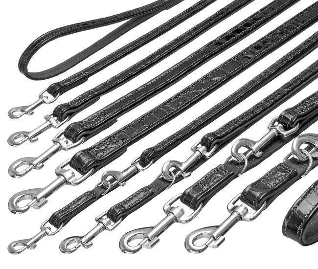 Karlie BUFFALO KROKO Büffelleder-Leine - Schwarz 10 mm