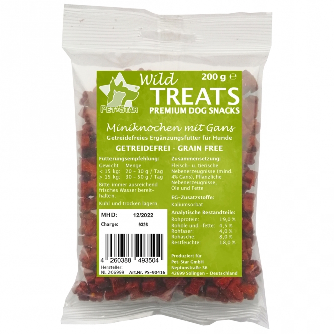 Wild Treats Mini-Knochen getreidefrei Gans - 200g